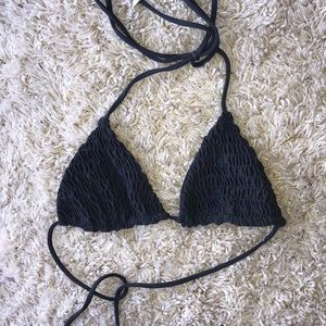 Tori Praver Swimwear Charcoal Gray Top